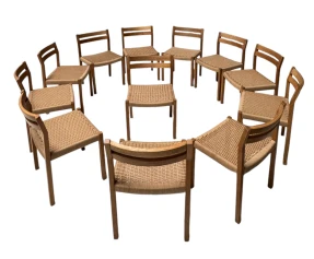 Set of 12 Mid-Century Modern 401 Dining Room Chairs by Niels Otto Møller, 1970s